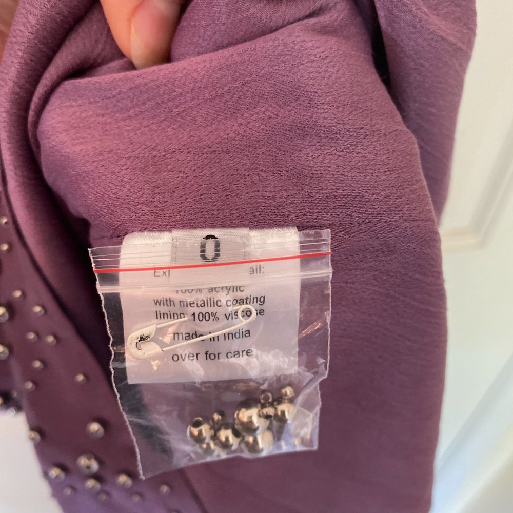 Rachel Comey Purple Halterneck Mini Dress W/ Silver Embellishments Sz XS/0 - Picture 9 of 11